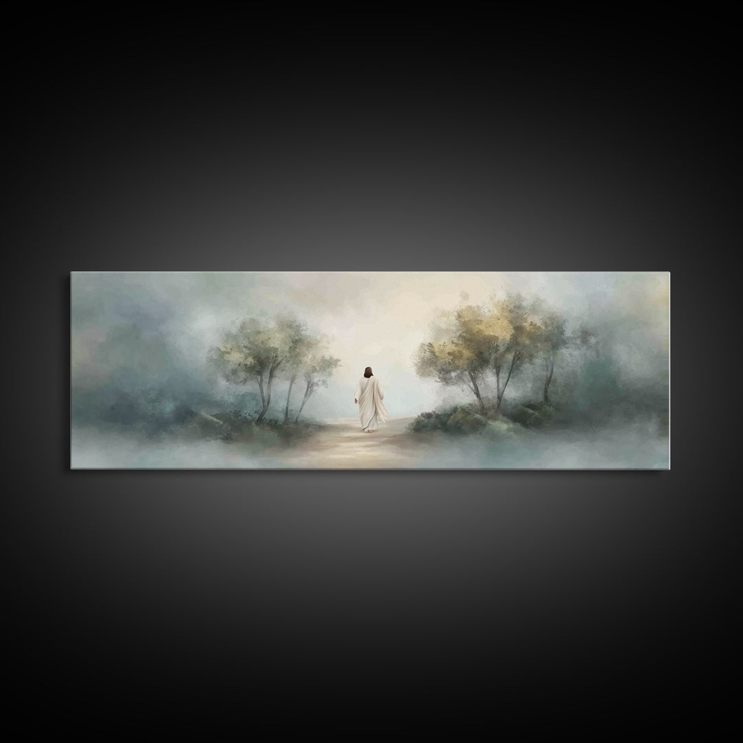 Whispers Of Heaven, Framed Canvas Print, Panoramic Art, Christian Wall Art, Jesus Art Print, Christian Art Canvas, Christmas Art