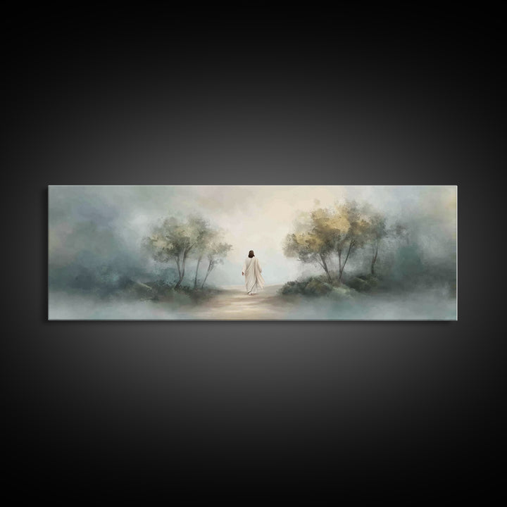 Whispers Of Heaven, Framed Canvas Print, Panoramic Art, Christian Wall Art, Jesus Art Print, Christian Art Canvas, Christmas Art