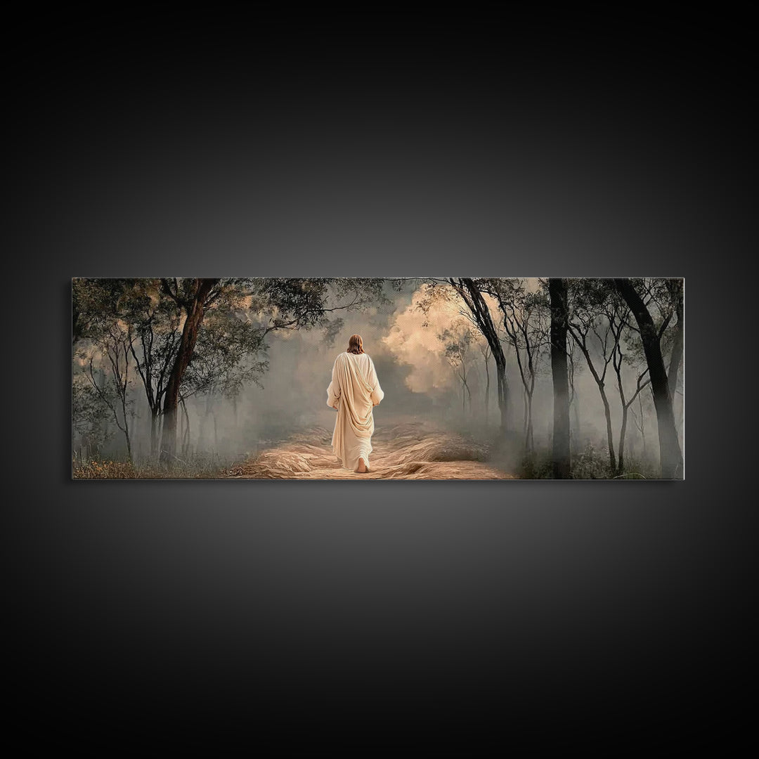 Steps Of Glory | Framed Canvas Print | Panoramic Painting | Christian Art | Jesus Painting | Christian Art Canvas | Christmas Wall Art