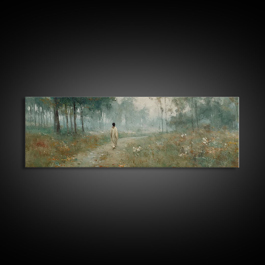 Path Of Refuge – Framed Canvas Print – Extra Wide Art – Christian Paintings – Jesus Canvas Art – Christian Wall Art – Christmas Art