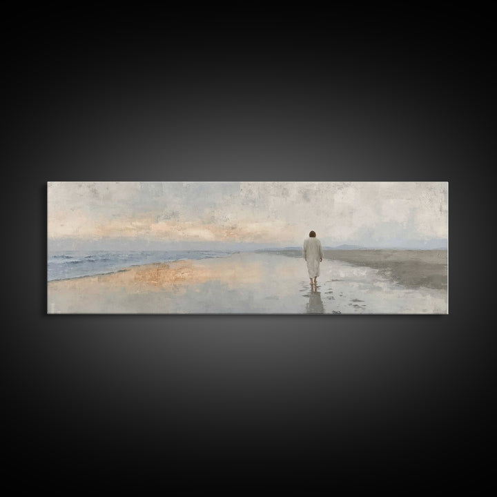 Heaven’s Footsteps – Framed Canvas Print – Panoramic Art – Christian Art Work – Jesus Art Print – Christian Wall Art – Christmas Art