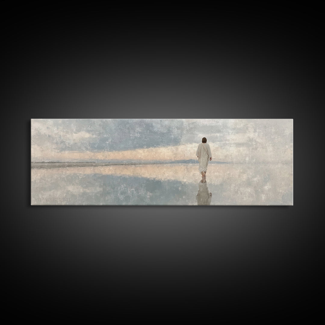 Evening Promise – Framed Canvas Print – Christian Art Canvas – Panoramic Wall Art – Jesus Painting – Christian Wall Art – Christmas Art