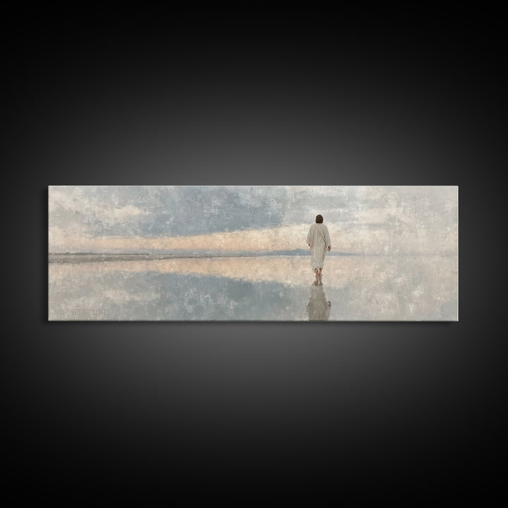 Evening Promise – Framed Canvas Print – Christian Art Canvas – Panoramic Wall Art – Jesus Painting – Christian Wall Art – Christmas Art