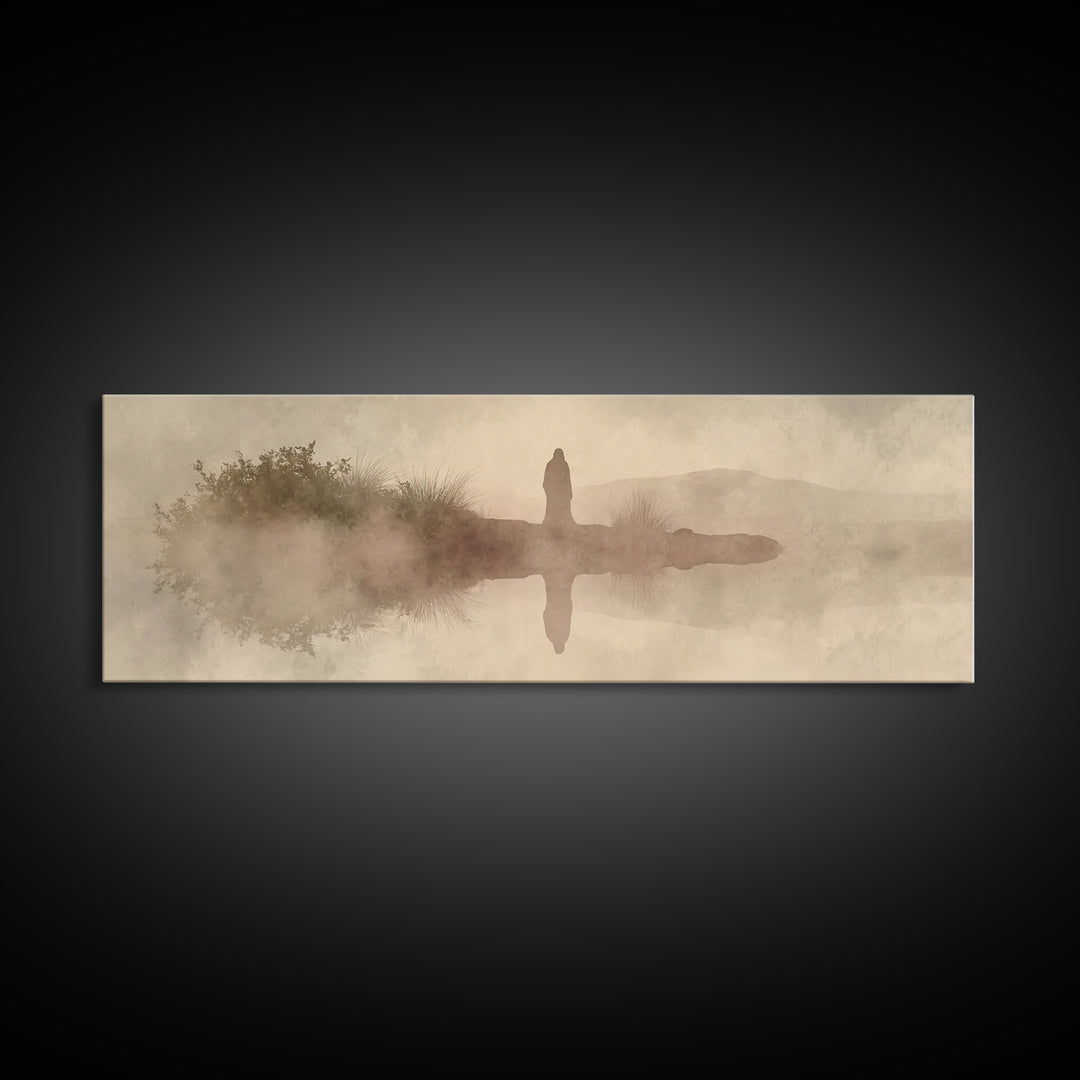 Horizon Of Light | Framed Canvas Print | Panoramic Art | Christian Art Canvas | Jesus Painting | Christian Wall Art | Christmas Art