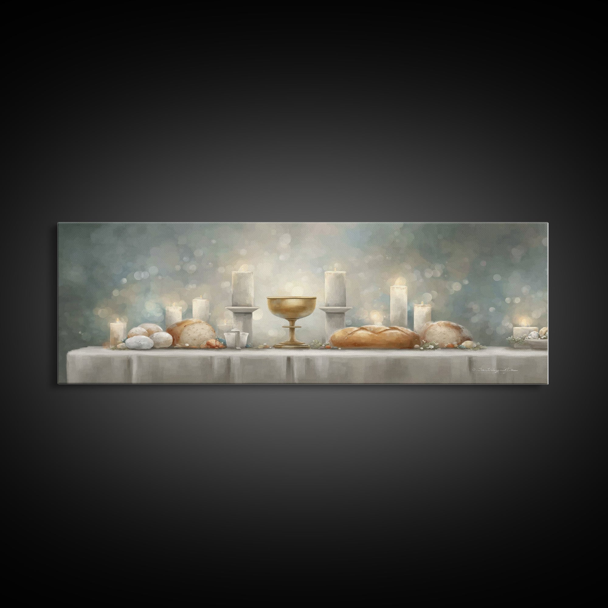 Table Of Covenant, Framed Canvas Print, Panoramic Wall Art, Christian Art Canvas, Christian Wall Art, Christian Christmas Art, Christian De