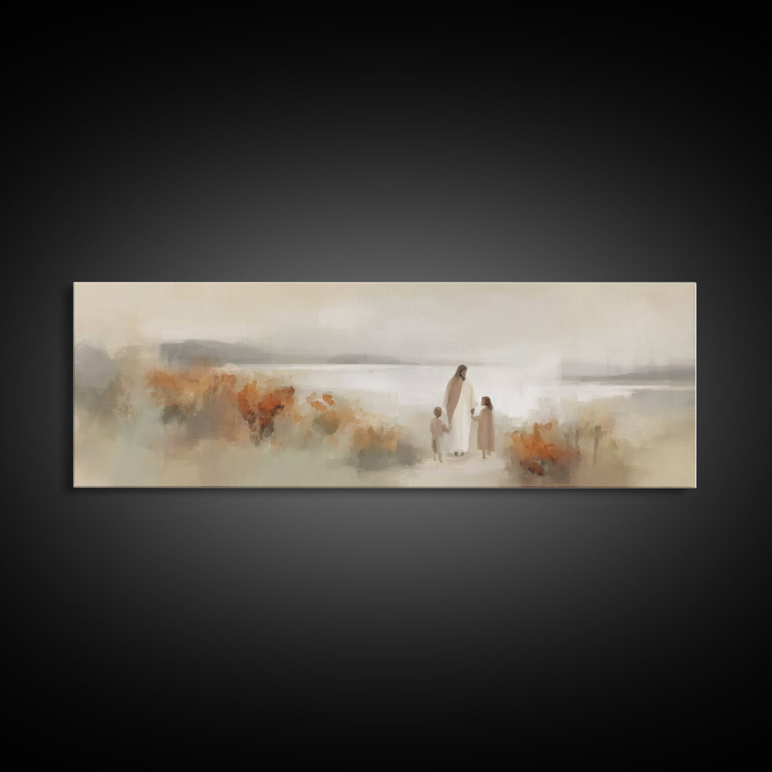 Fields Of Comfort | Framed Canvas Print | Panoramic Wall Art | Christian Art Canvas | Jesus Painting | Christian Art | Christian Gift Ideas