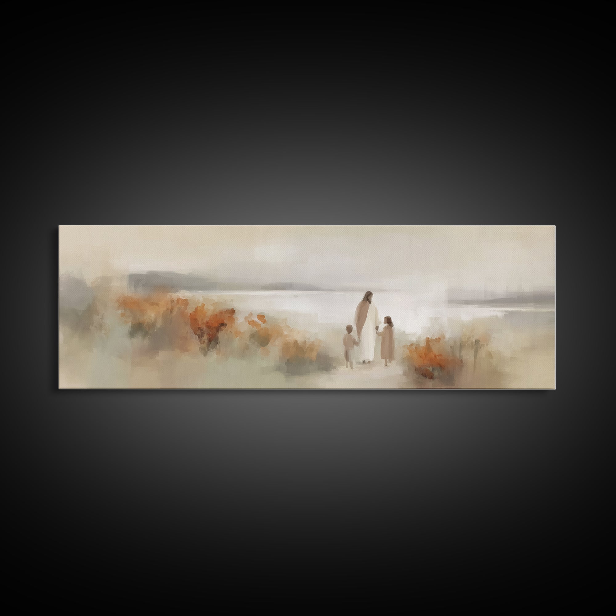 Fields Of Comfort | Framed Canvas Print | Panoramic Wall Art | Christian Art Canvas | Jesus Painting | Christian Art | Christian Gift Ideas