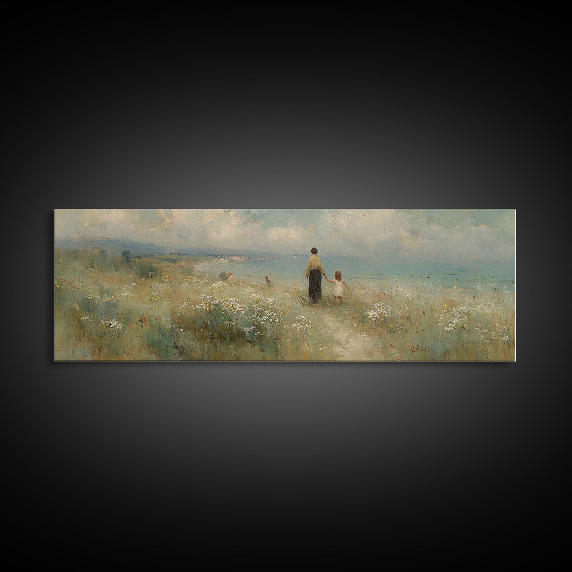 Soft Morning Bloom – Framed Canvas Print – Panoramic Wall Art – Christian Art – Jesus Painting – Christian Art Canvas – Christian Gift