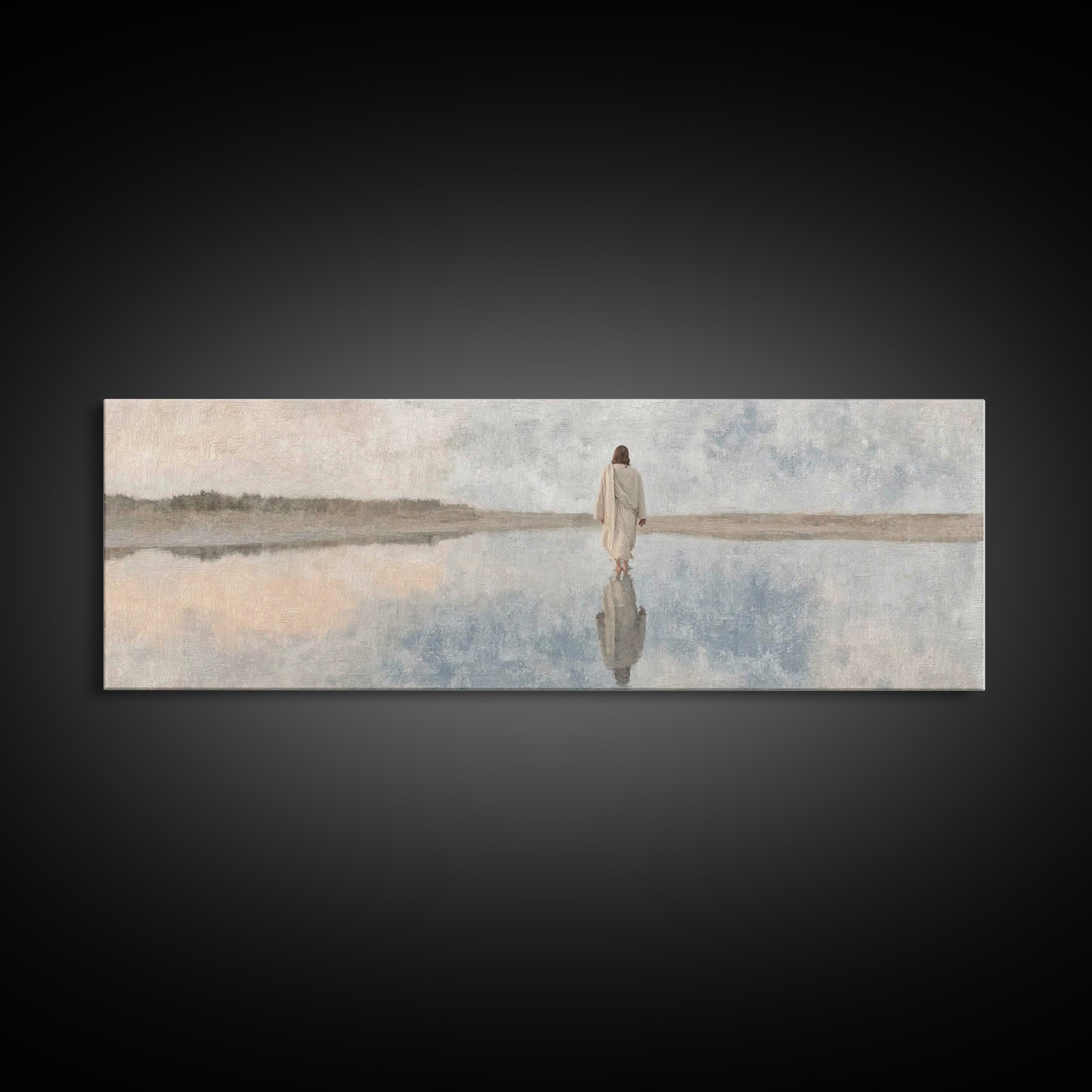 Path Of Peace – Framed Canvas Print – Panoramic Art – Christian Wall Art – Jesus Painting – Christian Art Canvas – Christian Decor