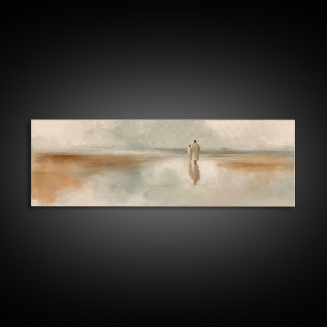Eternal Calm – Framed Canvas Print – Panoramic Frame – Christian Art – Jesus Painting – Christian Canvas Art – Christian Wall Art