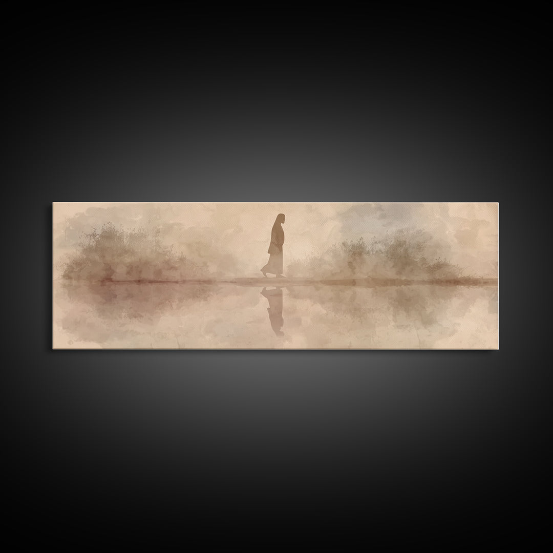 Light Of Mercy, Framed Canvas Print, Panoramic Print, Christian Wall Art, Jesus Painting, Christian Art Canvas, Christian Christmas Art