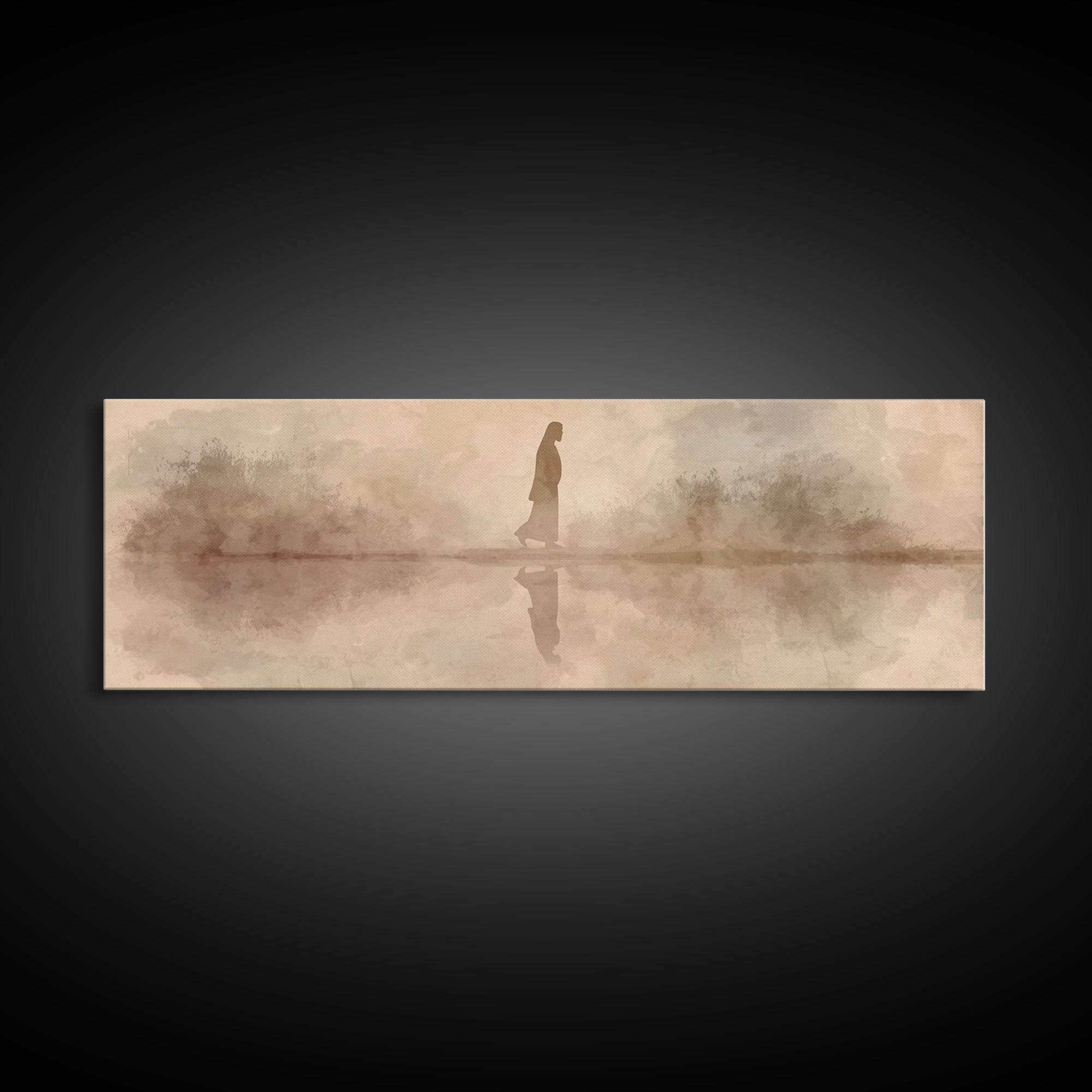 Light Of Mercy, Framed Canvas Print, Panoramic Print, Christian Wall Art, Jesus Painting, Christian Art Canvas, Christian Christmas Art