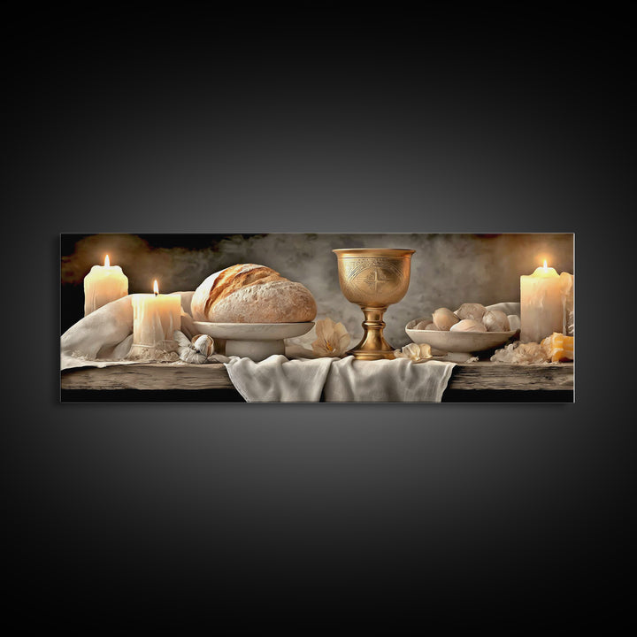 Sanctuary Of Stillness, Framed Canvas Print, Panoramic Art, Christian Wall Art, Christian Art Canvas, Modern Christian Art, Christian Decor