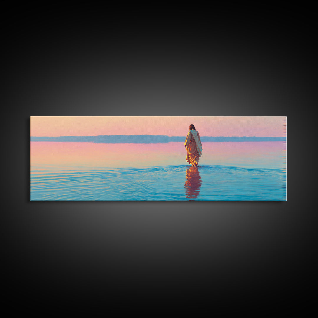 Radiant Morning – Framed Canvas Print – Extra Wide Art – Christian Art – Jesus Painting – Christian Canvas Art – Christian Wall Art