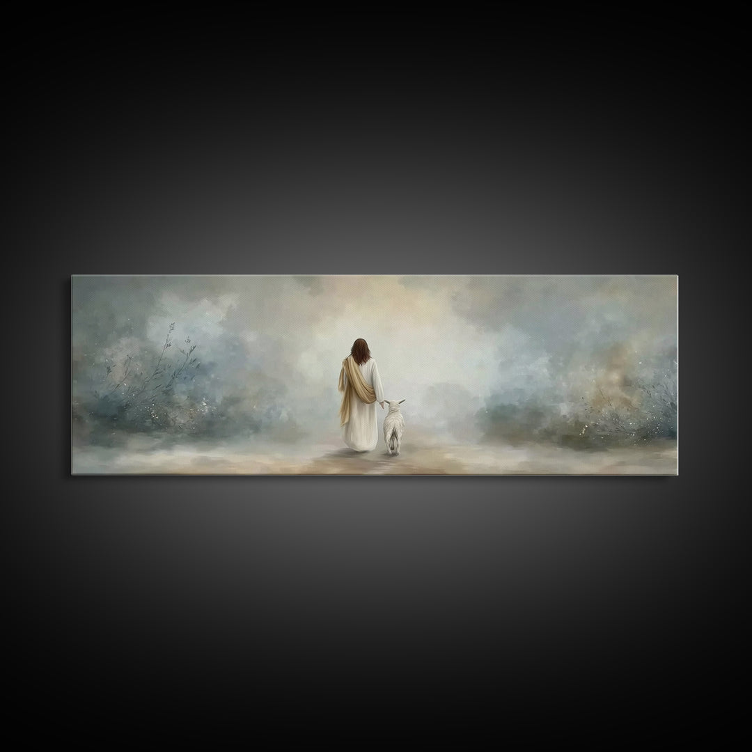 Pure Guidance, Framed Canvas Print, Panoramic Wall Art, Christian Art Print, Jesus Canvas Art, Christmas Art Framed, Christian Gift Ideas