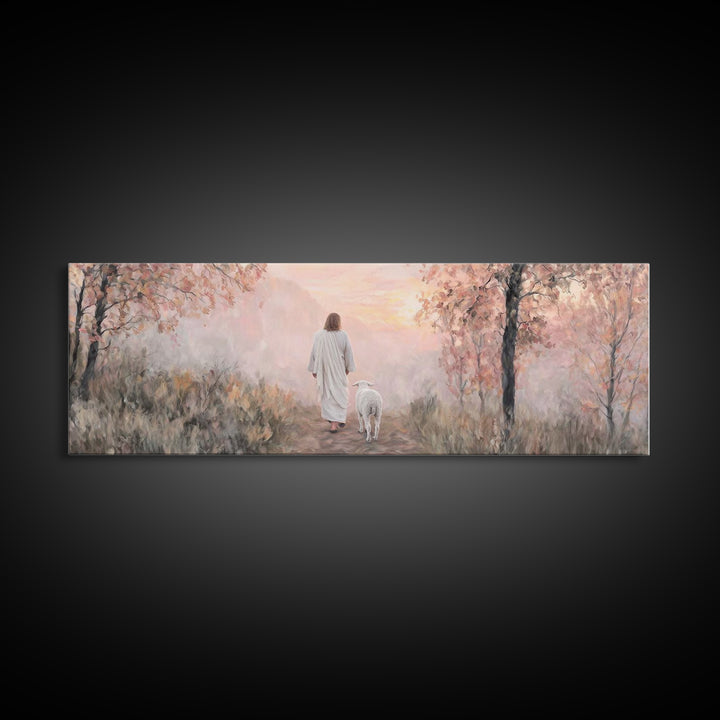 Dawn Of Peace – Framed Canvas Print – Panoramic Painting – Christian Wall Art – Jesus Art Print – Christian Canvas Art – Modern Christmas A