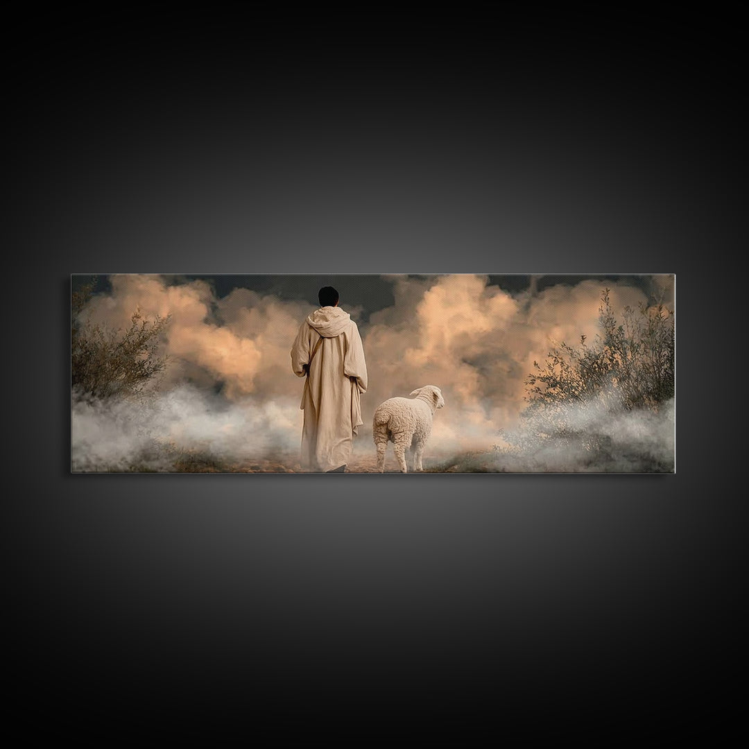 Sacred Path | Framed Canvas Print | Panoramic Frame | Jesus Painting Canvas | Christian Wall Art | Christmas Canvas Wall Art | Unique Chris