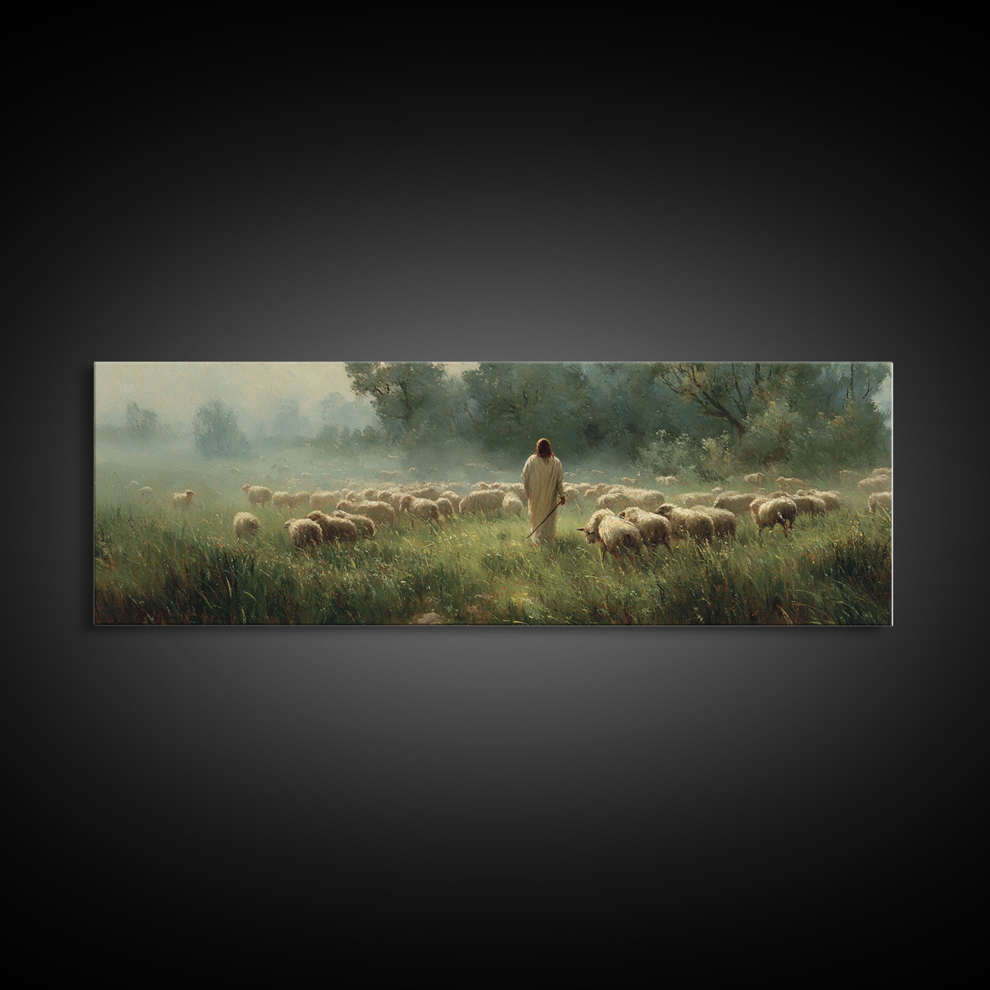 Gentle Sky Calling | Framed Canvas Print | Panoramic Art | Christian Art Canvas | Modern Jesus Art | Christian Gift Ideas | Christmas Art P