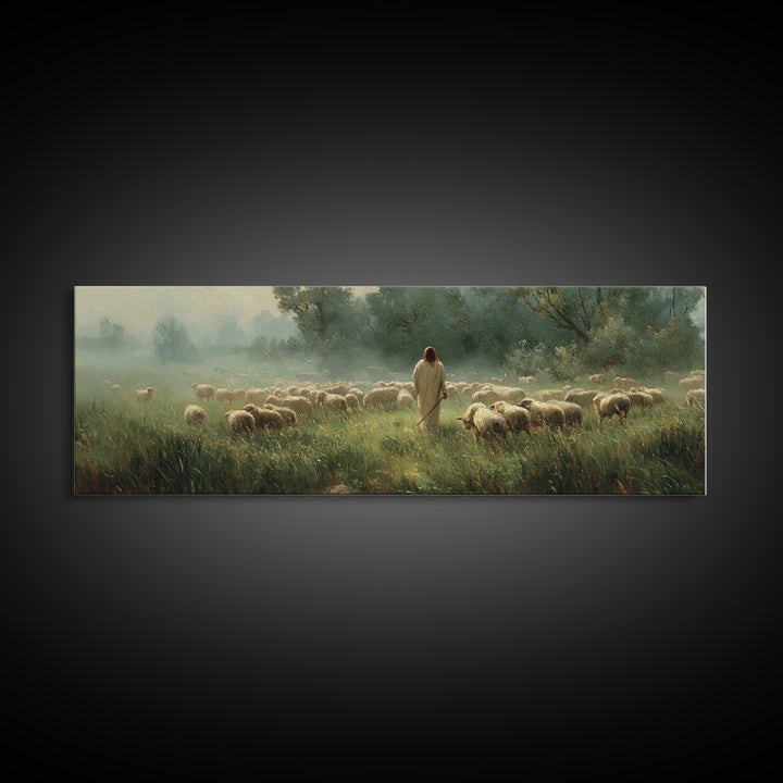 Gentle Sky Calling | Framed Canvas Print | Panoramic Art | Christian Art Canvas | Modern Jesus Art | Christian Gift Ideas | Christmas Art P