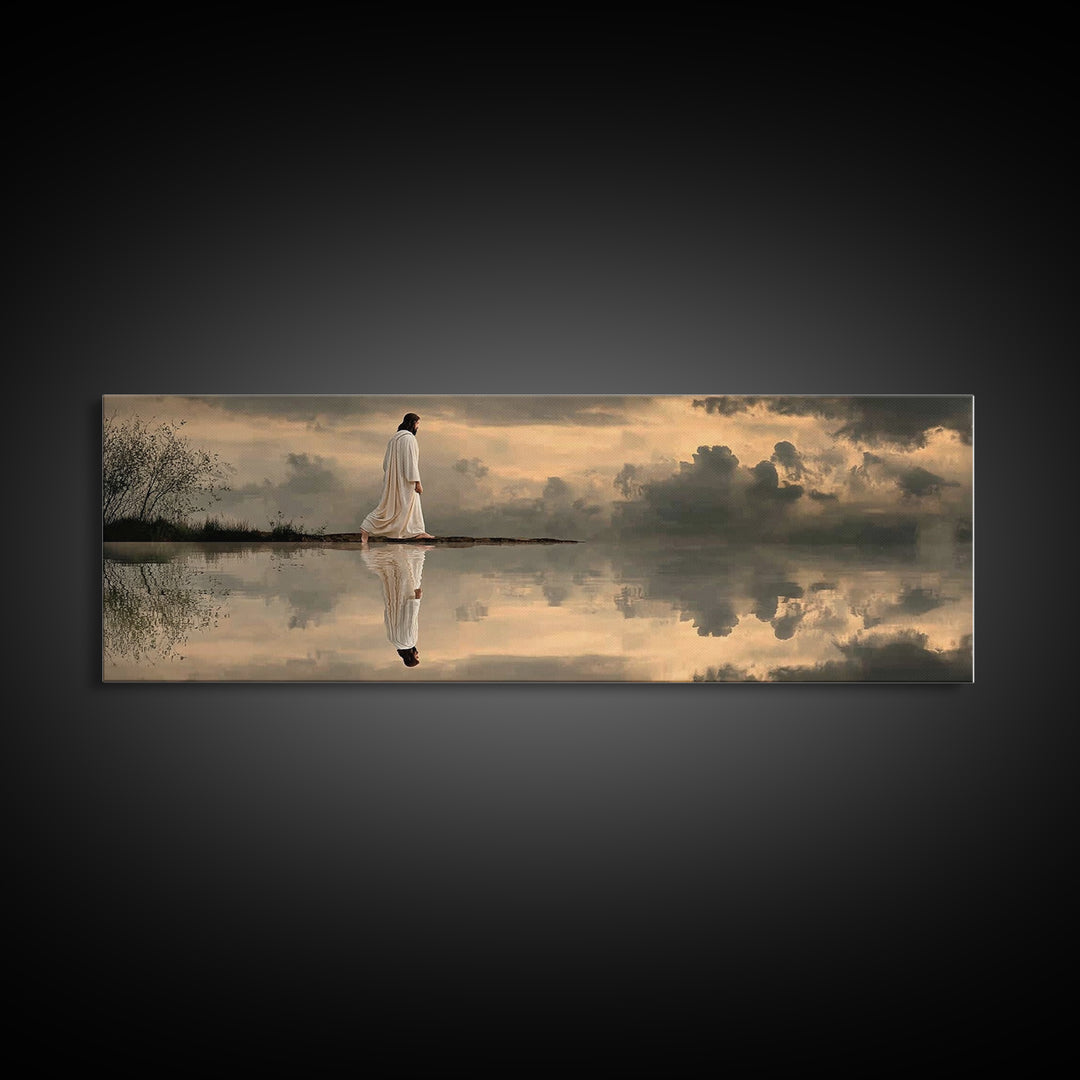 Dawn Of Mercy – Framed Canvas Print – Christian Wall Art – Christian Art Canvas – Jesus Painting – Panoramic Art