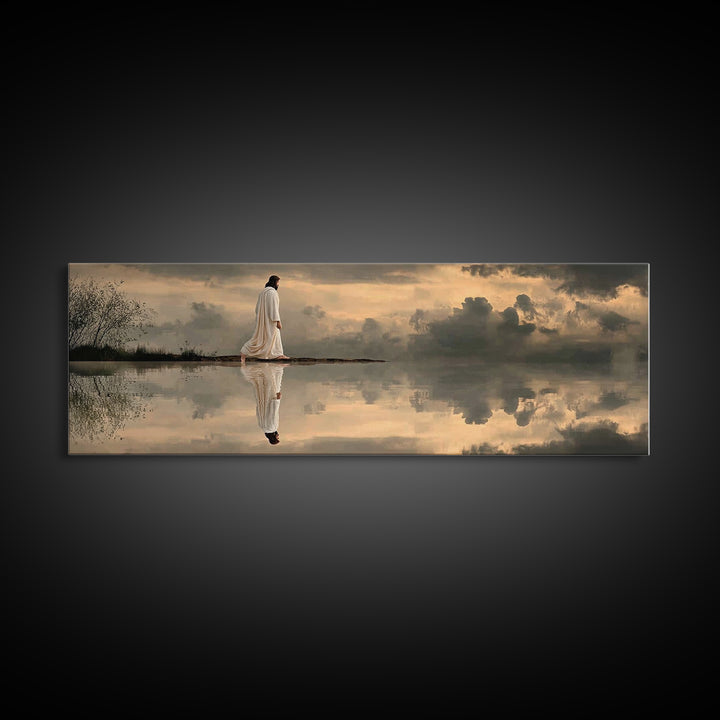 Dawn Of Mercy – Framed Canvas Print – Christian Wall Art – Christian Art Canvas – Jesus Painting – Panoramic Art