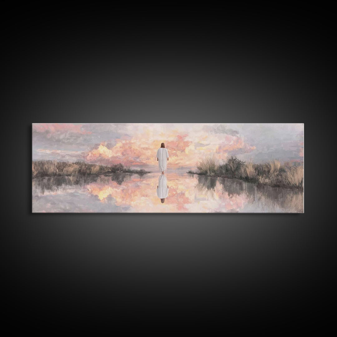 Radiant Horizon | Framed Canvas Print | Christian Wall Art | Panoramic Print | Jesus Painting | Christian Art Canvas