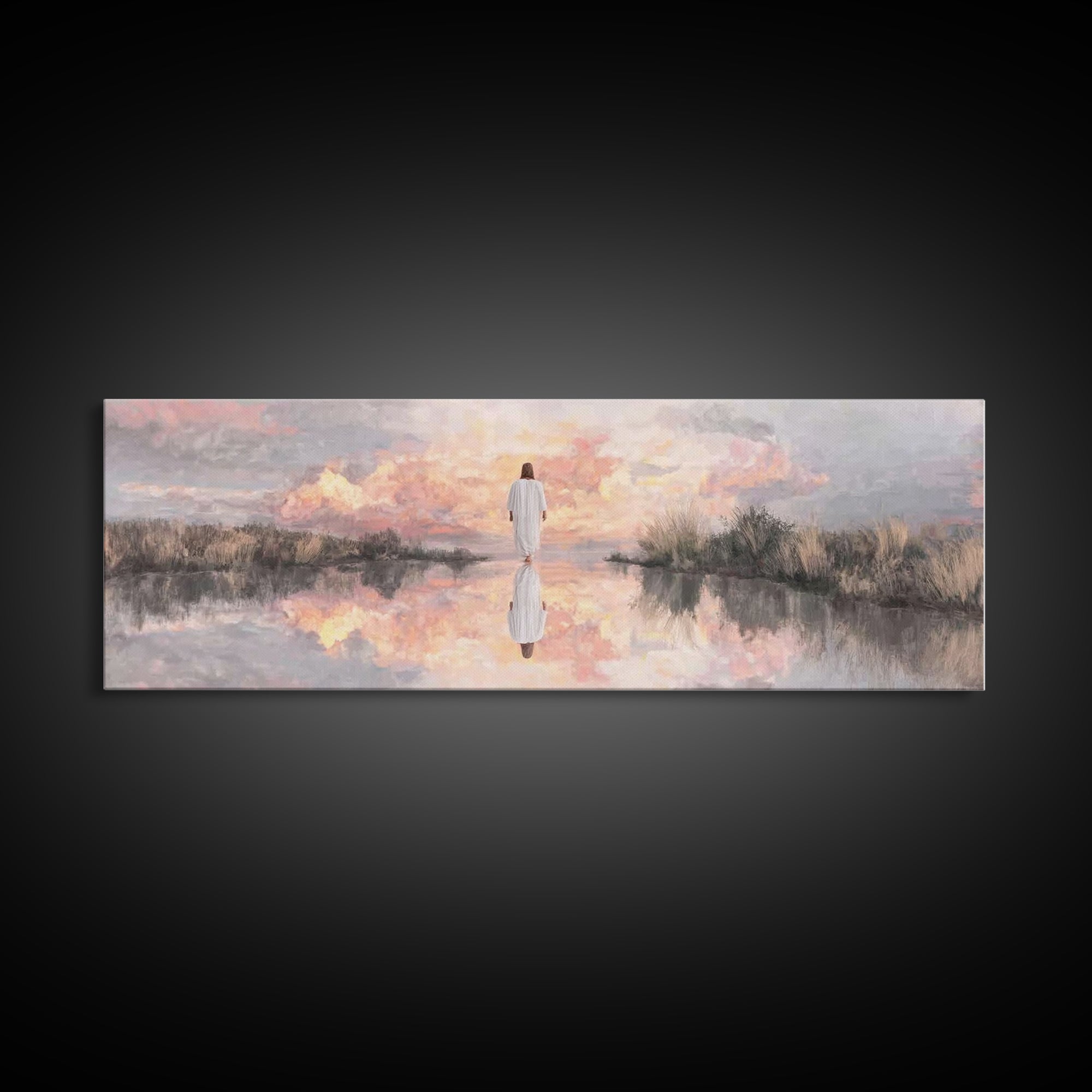 Radiant Horizon | Framed Canvas Print | Christian Wall Art | Panoramic Print | Jesus Painting | Christian Art Canvas