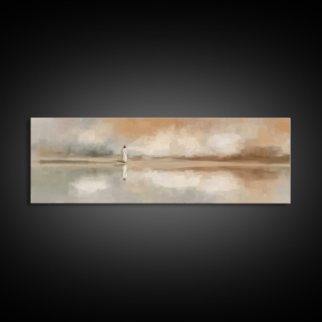 Sacred Reflections – Framed Canvas Print – Christian Art Canvas – Panoramic Painting – Christian Wall Art – Large Jesus Painting