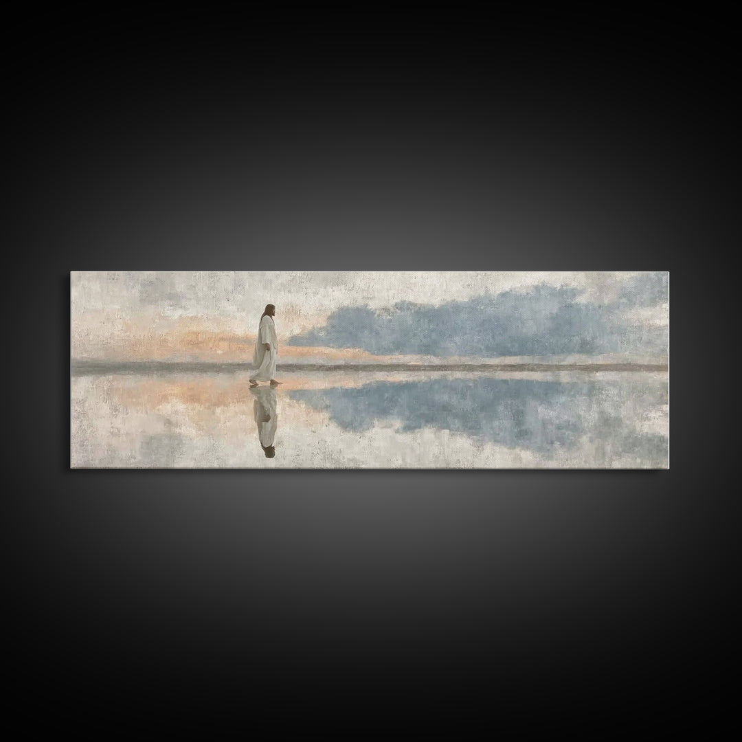 Eternal Guide | Framed Canvas Print | Christian Art Canvas | Panoramic Wall Art | Christian Wall Art | Jesus Painting
