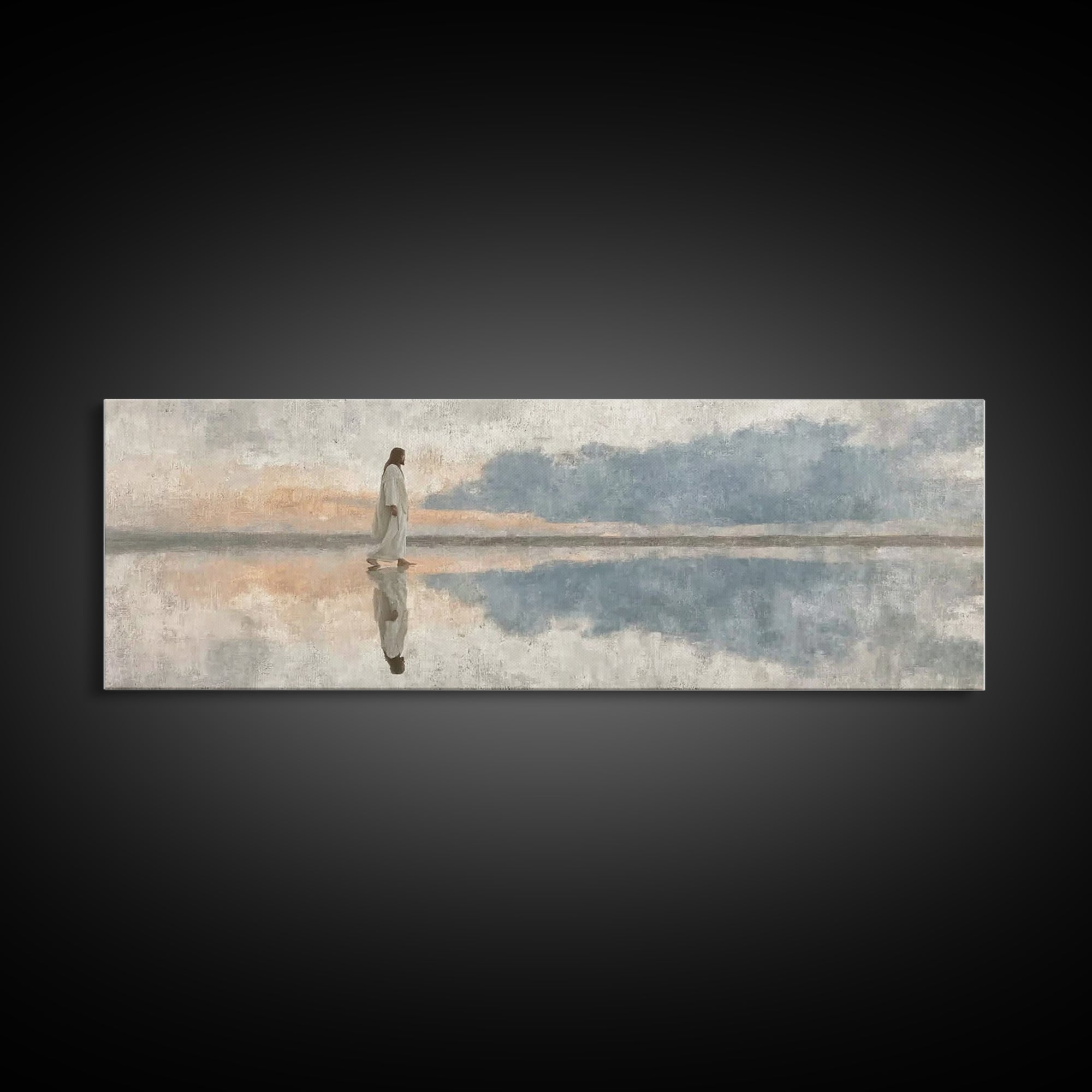 Eternal Guide | Framed Canvas Print | Christian Art Canvas | Panoramic Wall Art | Christian Wall Art | Jesus Painting