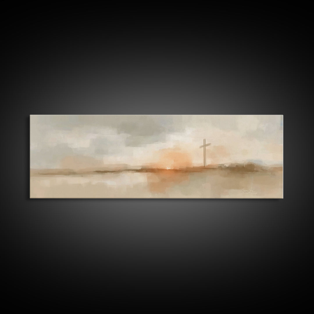 Horizon Of Mercy | Framed Canvas Print | Panoramic Frame | Christian Art Canvas | Christian Wall Art | Subtle Christian Art | Christian Pai