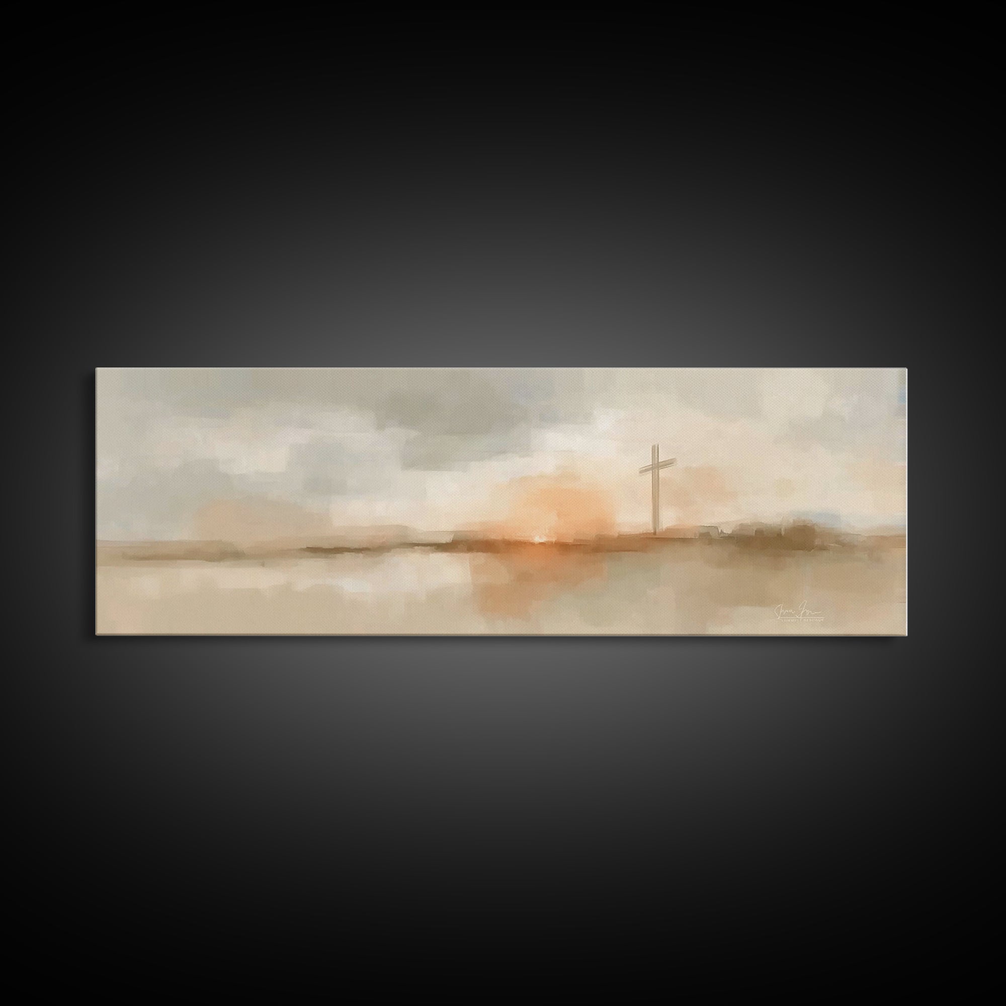 Horizon Of Mercy | Framed Canvas Print | Panoramic Frame | Christian Art Canvas | Christian Wall Art | Subtle Christian Art | Christian Pai