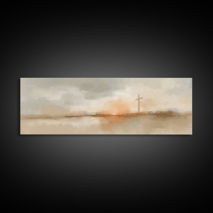 Horizon Of Mercy | Framed Canvas Print | Panoramic Frame | Christian Art Canvas | Christian Wall Art | Subtle Christian Art | Christian Pai