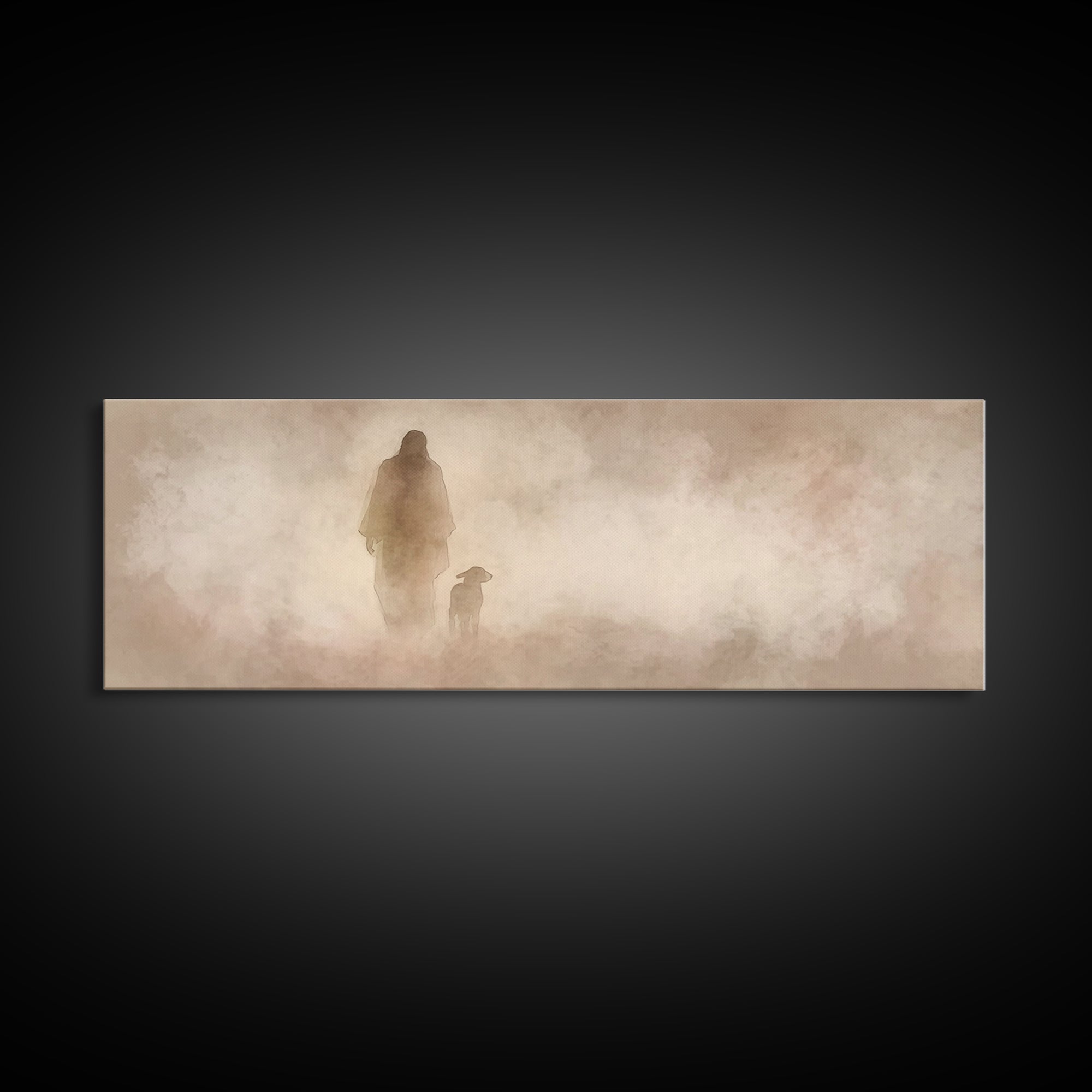 Blessed Cloud Walk – Framed Canvas Print – Panoramic Wall Art – Christian Art Canvas – Christian Wall Art – Jesus Painting