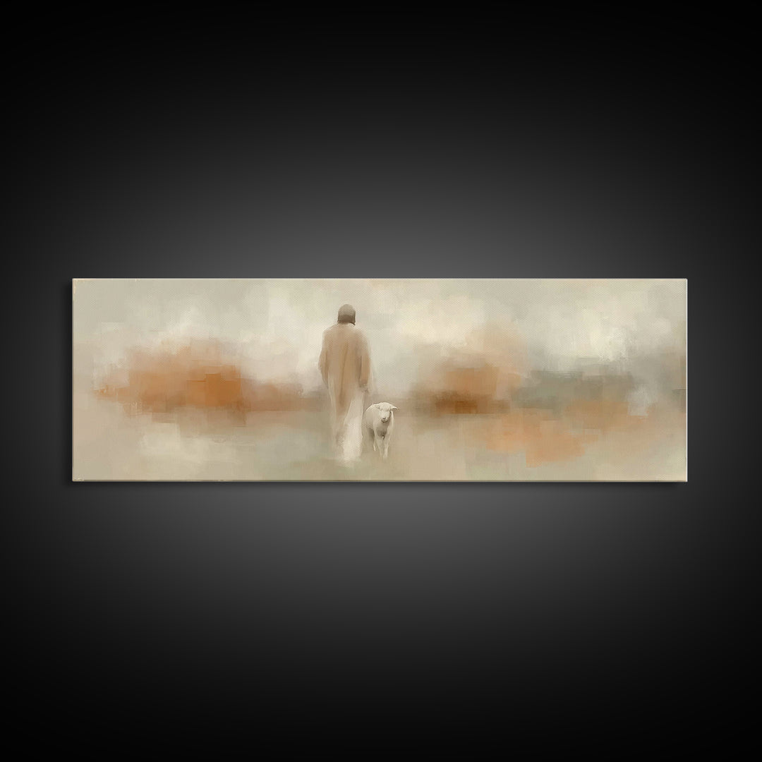 Night Of Wonder, Framed Canvas Print, Christian Art Canvas, Panoramic Wall Art, Jesus Painting, Christian Wall Art