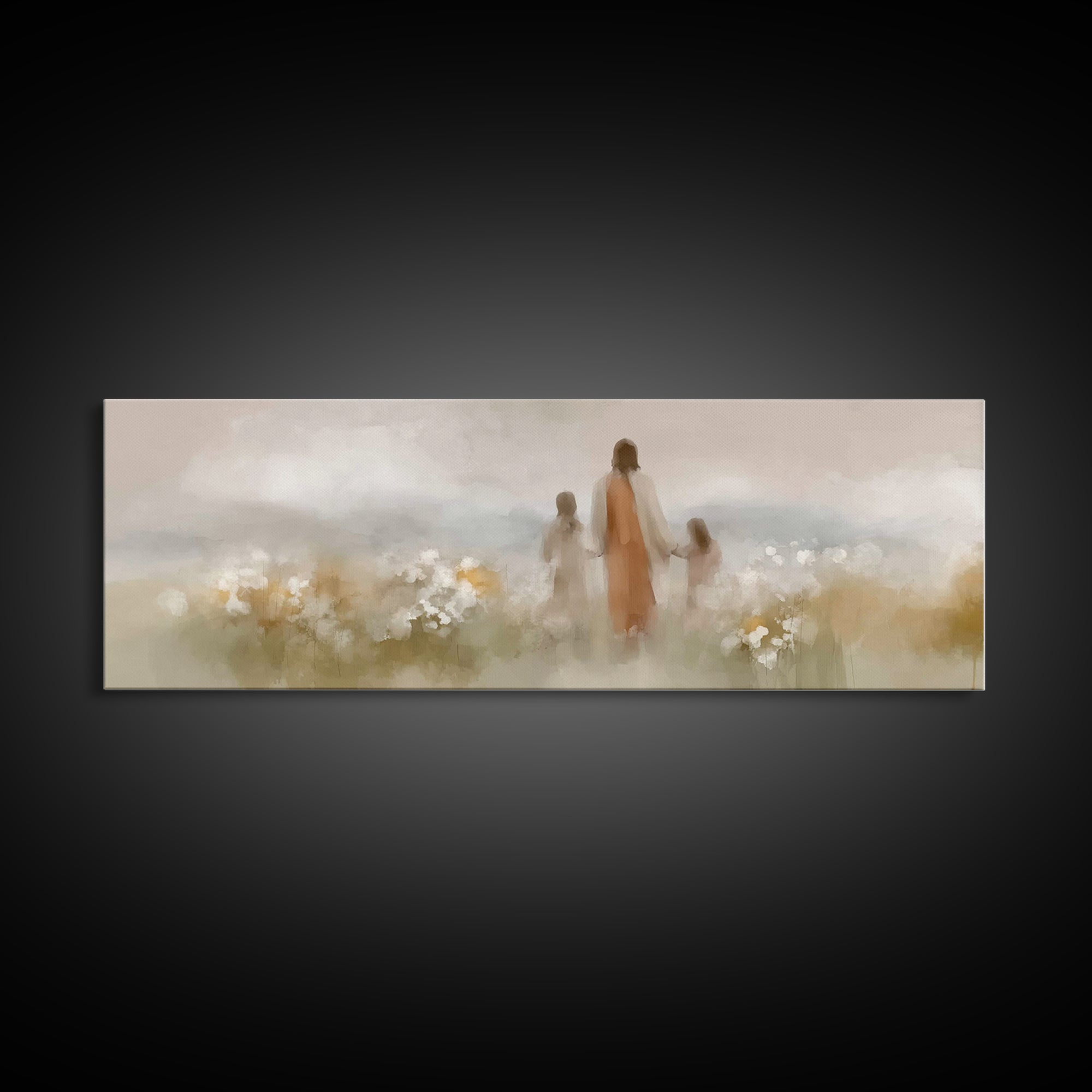 Soft Morning Bloom – Framed Canvas Print – Panoramic Art – Christian Art Canvas – Jesus Painting – Christian Wall Art