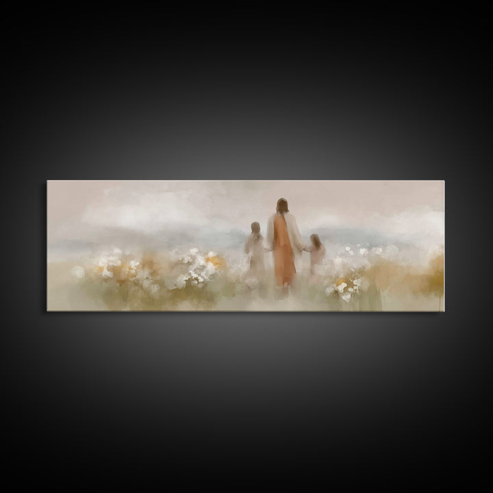 Soft Morning Bloom – Framed Canvas Print – Panoramic Art – Christian Art Canvas – Jesus Painting – Christian Wall Art