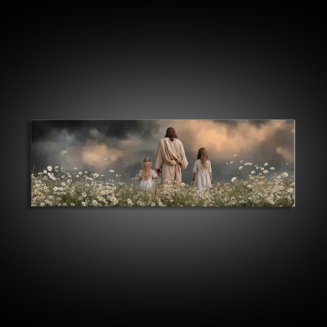 Light of Mercy | Framed Canvas Print | Panoramic Wall Art | Christian Art Canvas | Christian Wall Art | Jesus Painting | Christian Christma