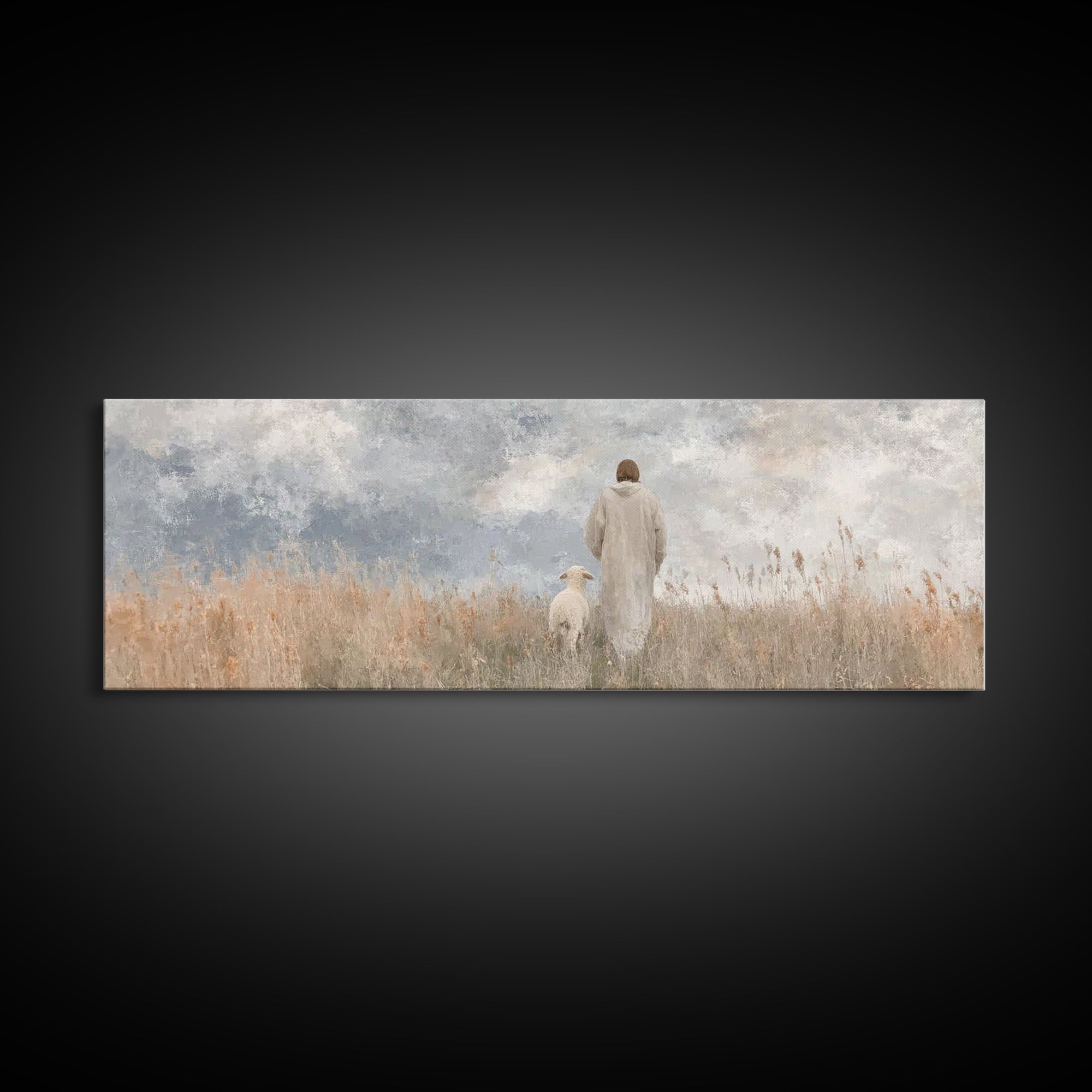 Divine Horizon | Framed Canvas Print | Panoramic Painting | Christian Art Canvas | Christian Wall Art | Jesus Painting | Christmas Art | Ch
