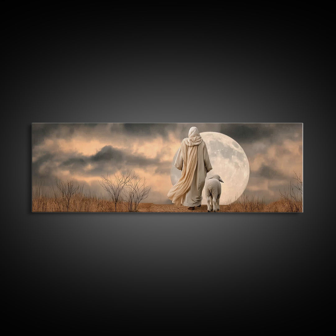 Graceful Journey – Framed Canvas Print – Panoramic Art – Christian Wall Art – Christian Art Canvas – Jesus Painting – Christian Christmas A