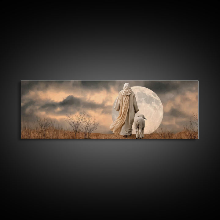 Graceful Journey – Framed Canvas Print – Panoramic Art – Christian Wall Art – Christian Art Canvas – Jesus Painting – Christian Christmas A