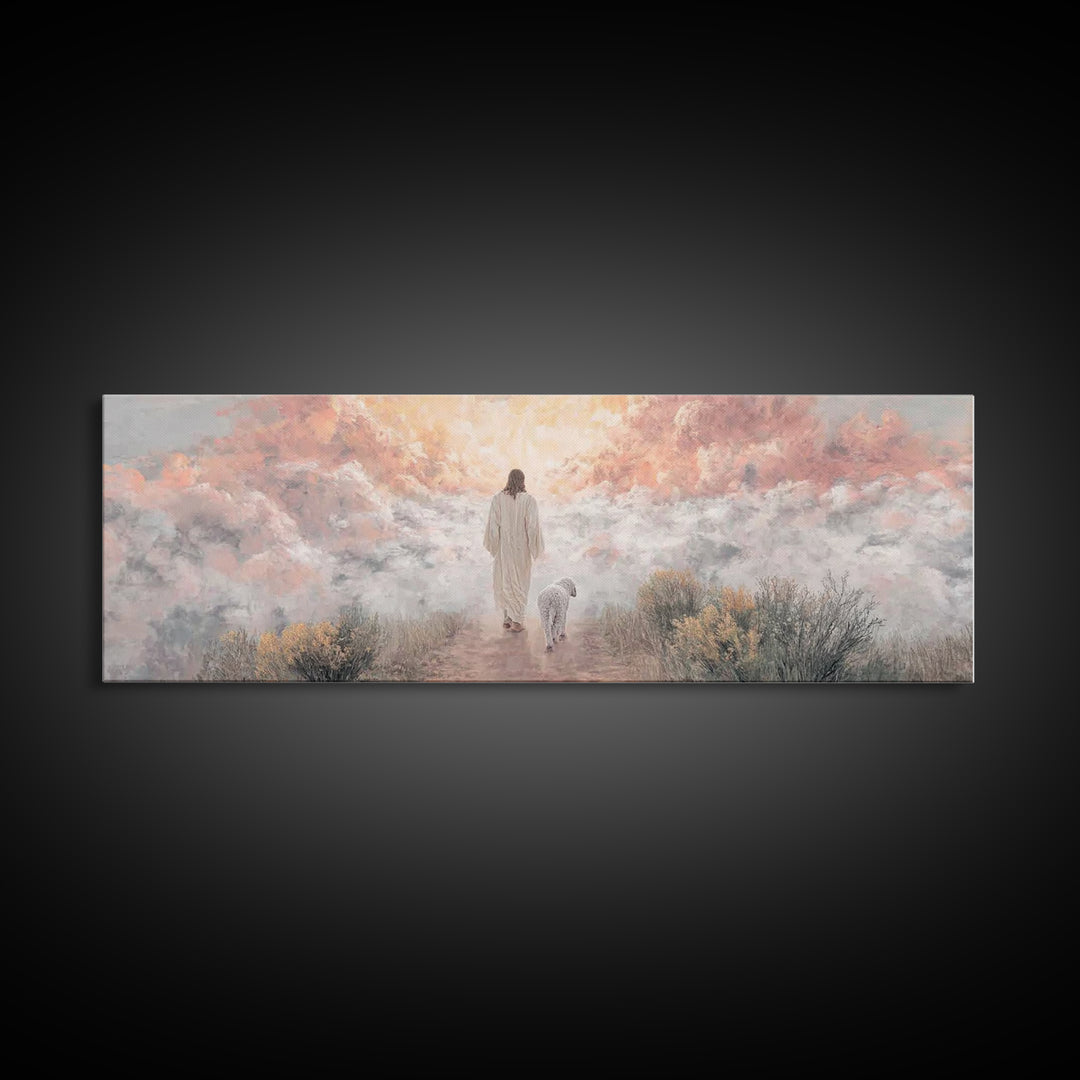 Radiant Ascension – Framed Canvas Print – Panoramic Print – Christian Wall Art – Christian Art Canvas – Jesus Painting – Christmas Art – Ch
