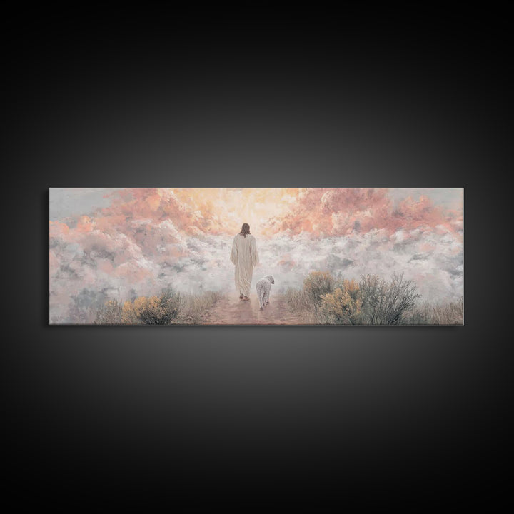 Radiant Ascension – Framed Canvas Print – Panoramic Print – Christian Wall Art – Christian Art Canvas – Jesus Painting – Christmas Art – Ch