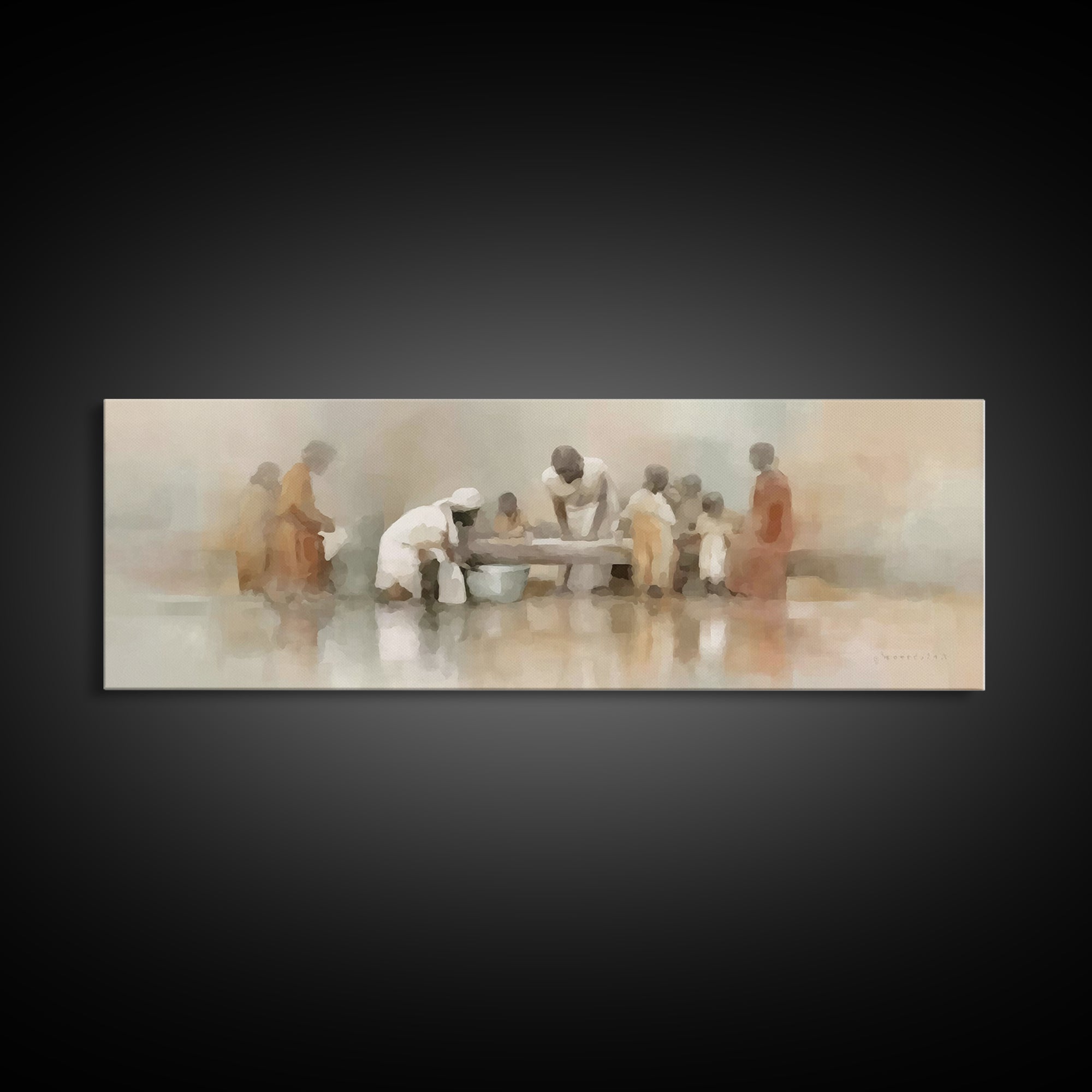 Path of Compassion – Framed Canvas Print – Extra Wide Art – Christian Wall Art – Christian Art Canvas – Jesus Painting – Christmas Art – Ch