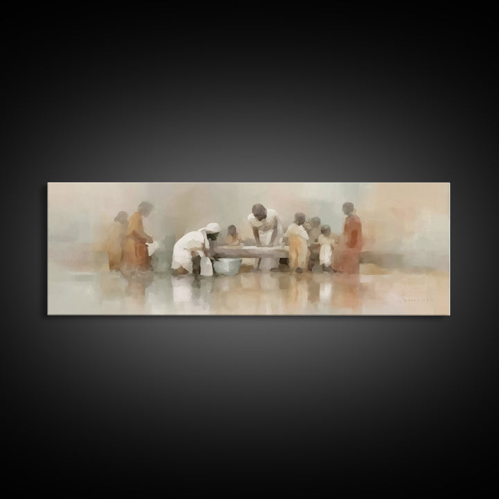 Path of Compassion – Framed Canvas Print – Extra Wide Art – Christian Wall Art – Christian Art Canvas – Jesus Painting – Christmas Art – Ch