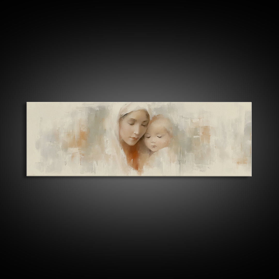 Blessed Dawn Stillness | Framed Canvas Print | Panoramic Art | Jesus Painting | Christian Art Canvas | Christian Wall Art | Christmas Art
