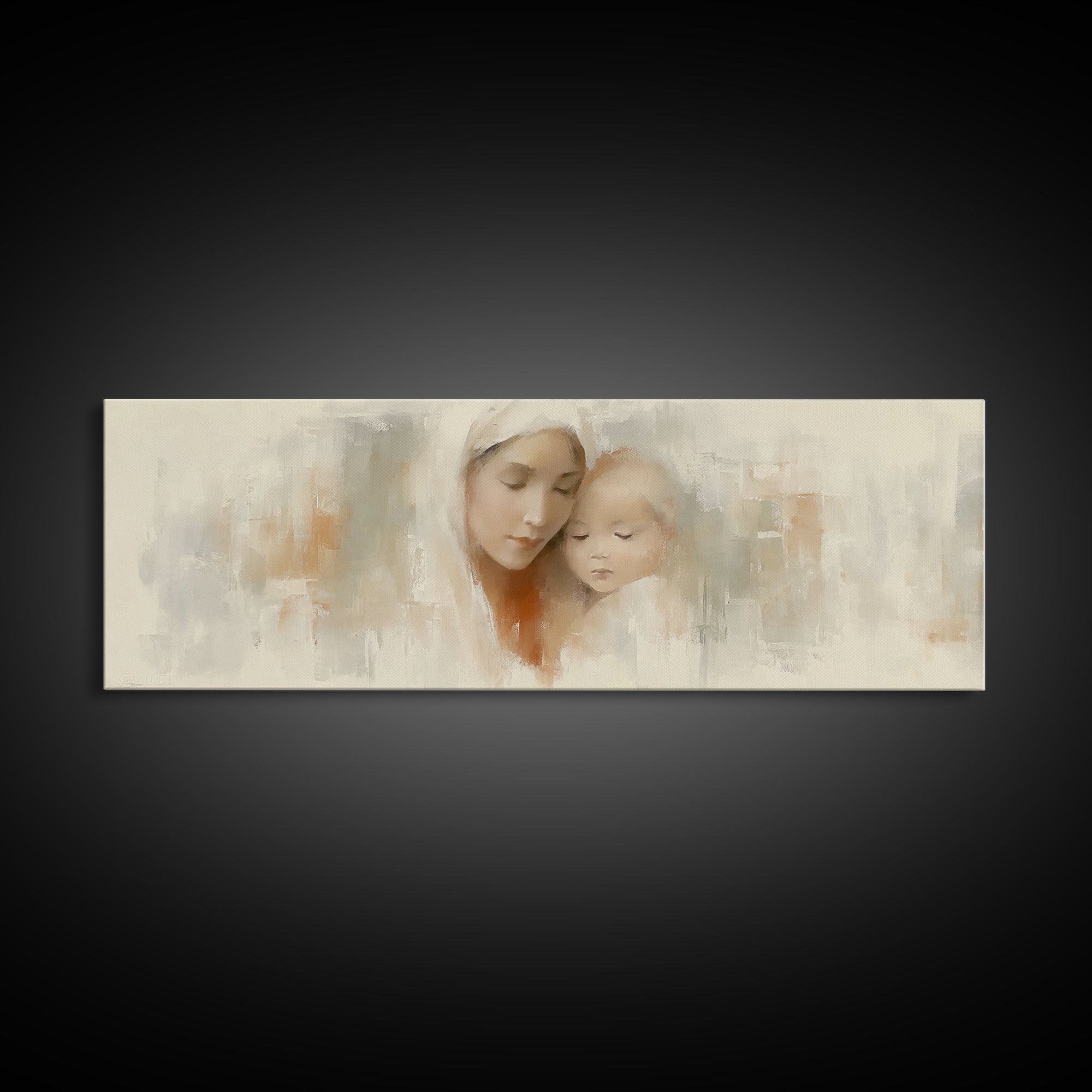 Blessed Dawn Stillness | Framed Canvas Print | Panoramic Art | Jesus Painting | Christian Art Canvas | Christian Wall Art | Christmas Art