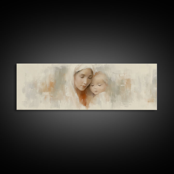 Blessed Dawn Stillness | Framed Canvas Print | Panoramic Art | Jesus Painting | Christian Art Canvas | Christian Wall Art | Christmas Art