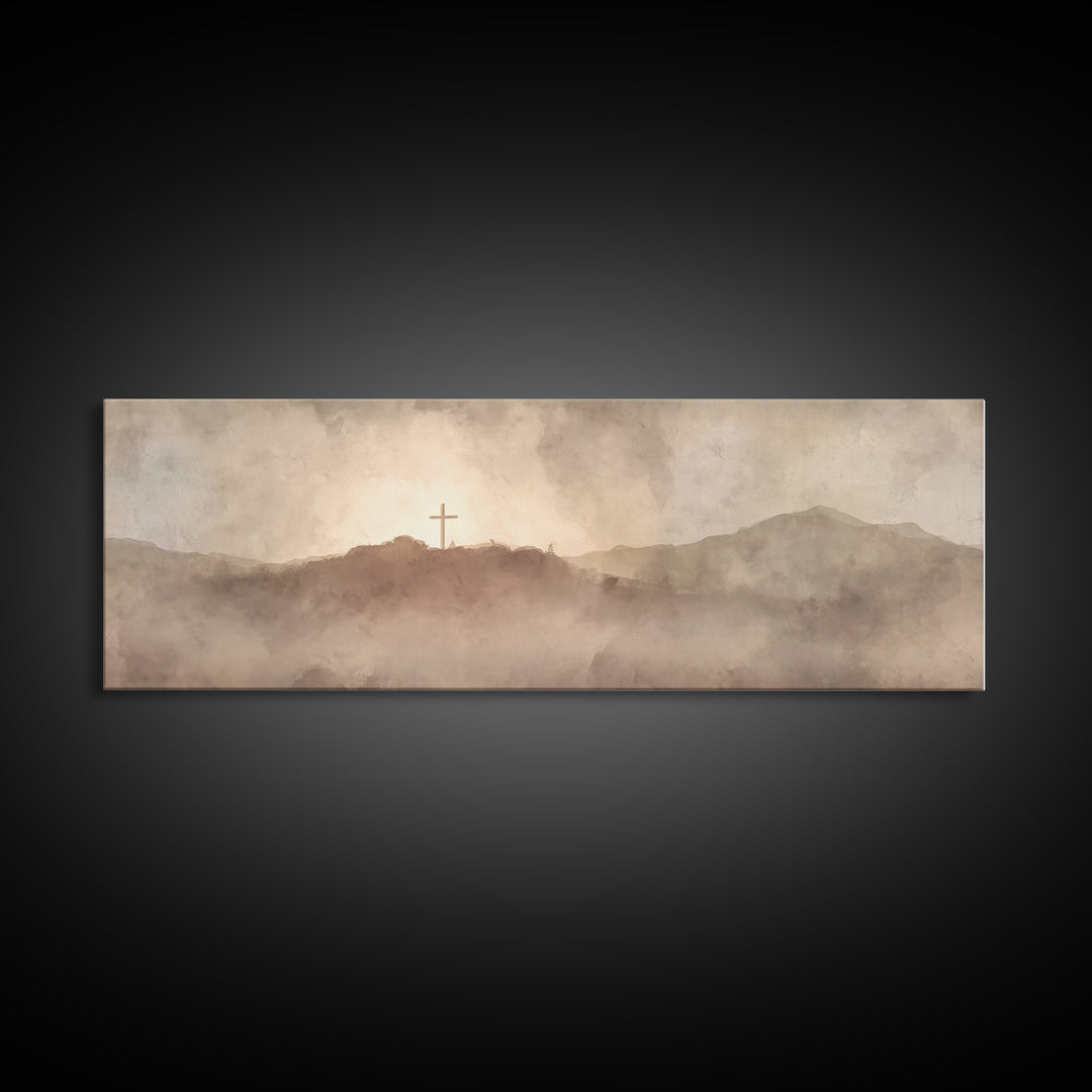Valley Of Redemption – Framed Canvas Print – Panoramic Print – Christian Wall Art – Christian Art Canvas – Subtle Christian Art – Christian