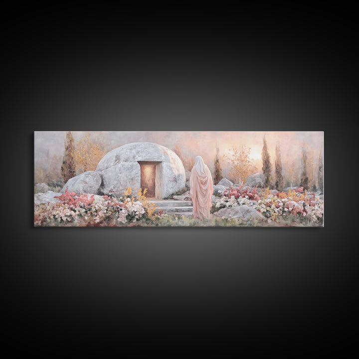 Eternal Morning Peace | Framed Canvas Print | Extra Wide Art | Christian Paintings | Christian Art Gift | Christian Wall Art | Christmas Ca